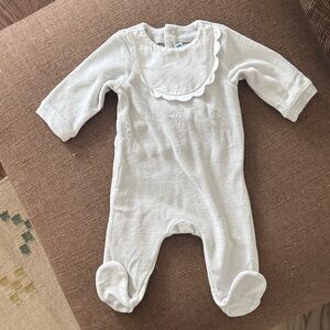 Jacadi Light Grey Pajama Baby Footie